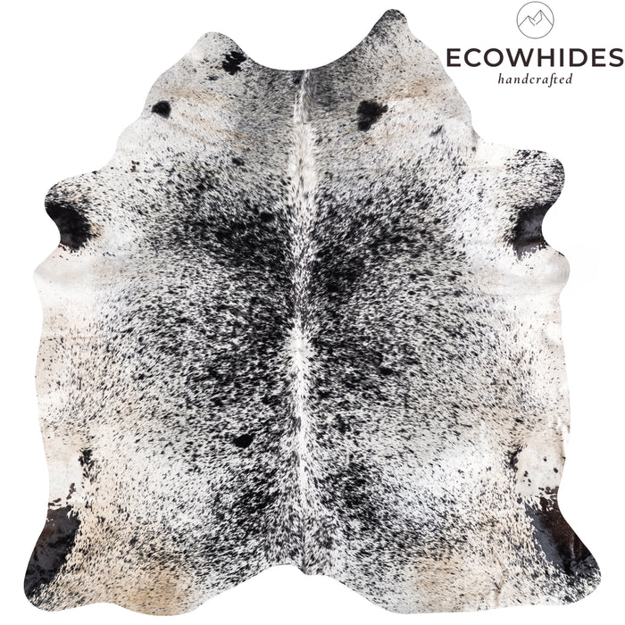 Brazilian Black Salt and Pepper Cowhide Rug Size 7'8" L x 10'5" W 5268