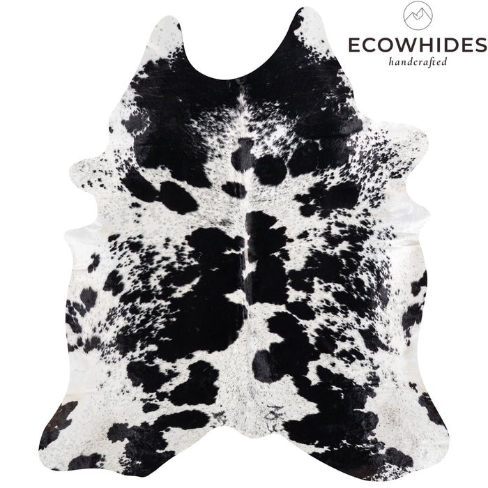 Brazilian Black Salt and Pepper Cowhide Rug Size 8'1" L x 7'0" W 5270