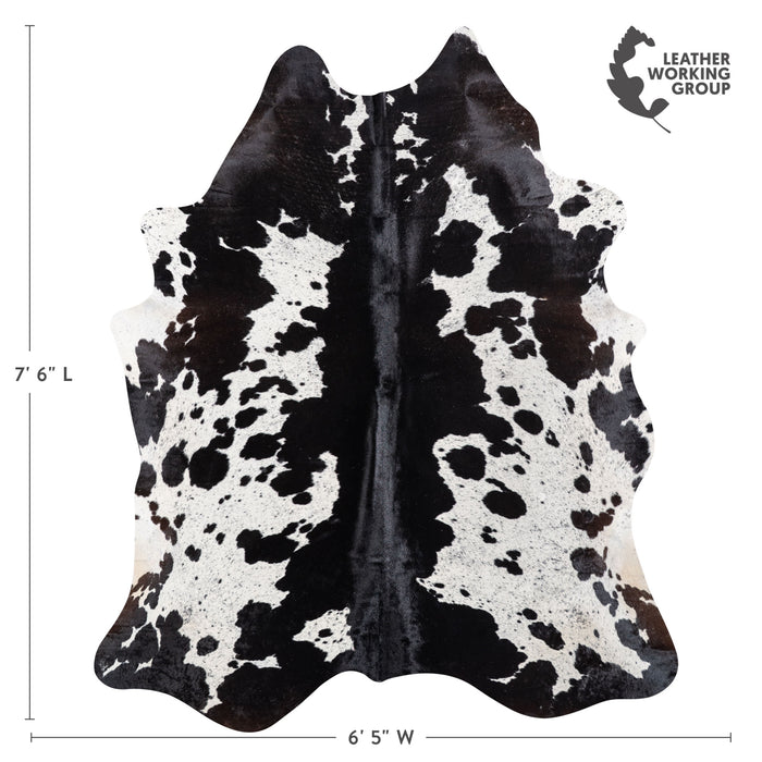 Brazilian Black Salt and Pepper Cowhide Rug Size 7'6" L x 6'5" W 5279