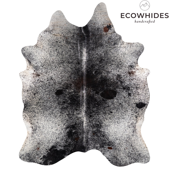 Brazilian Black Salt and Pepper Cowhide Rug Size 8'2" L x 6'6" W 5283