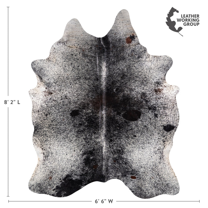 Brazilian Black Salt and Pepper Cowhide Rug Size 8'2" L x 6'6" W 5283