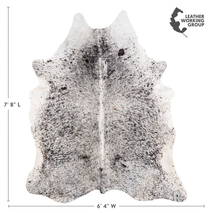 Brazilian Black Salt and Pepper Cowhide Rug Size 7'8" L x 6'4" W 5288