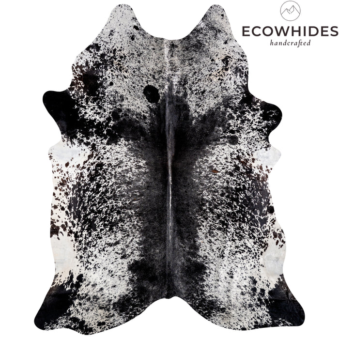 Brazilian Black Salt and Pepper Cowhide Rug Size 9'0" L x 7'5" W 5299