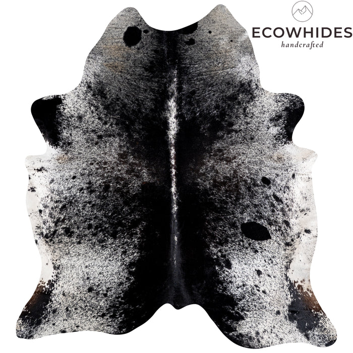 Brazilian Black Salt and Pepper Cowhide Rug Size 8'1" L x 7'3" W 5310