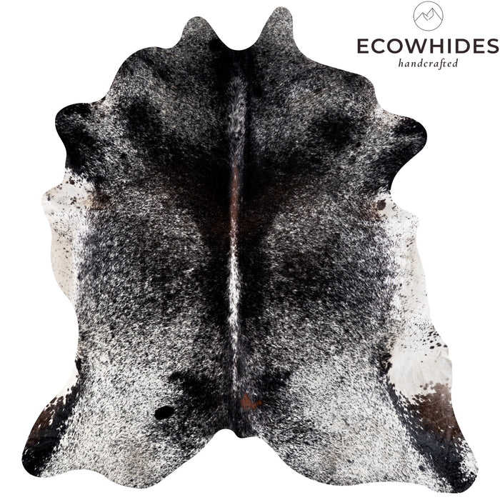 Brazilian Black Salt and Pepper Cowhide Rug Size 7'11" L x 7'2" W 5311