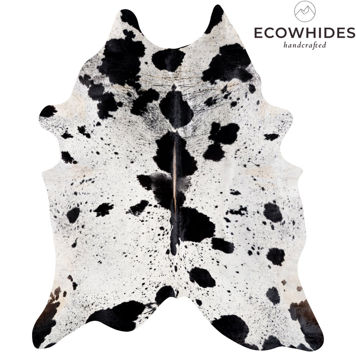 Brazilian Black Salt and Pepper Cowhide Rug Size 8'2" L x 6'11" W 5314