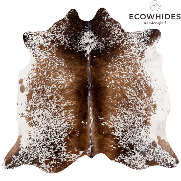 Brazilian Brown Salt and Pepper Cowhide Rug Size 6'11" L x 7'3" W 5318