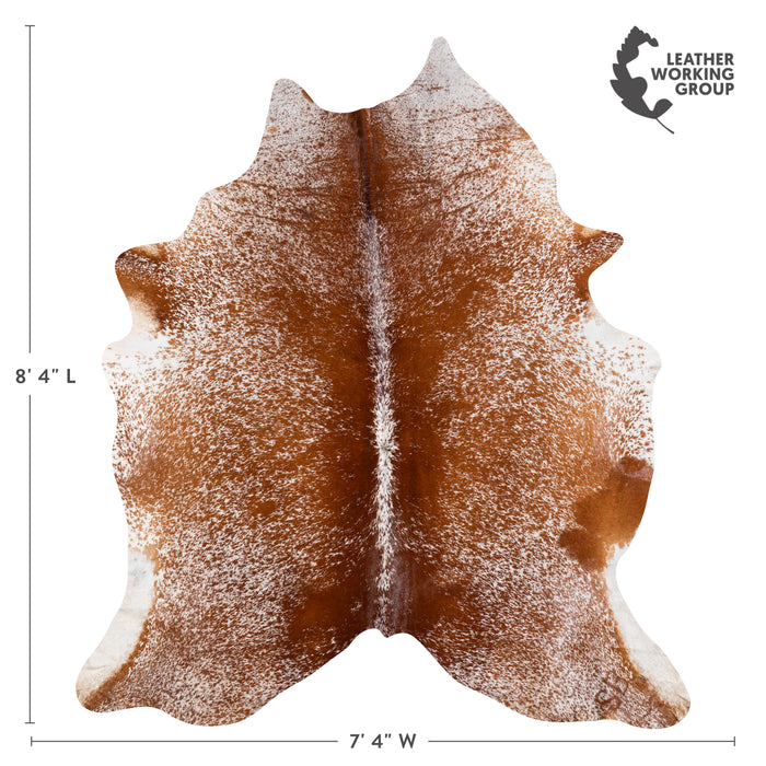 Brazilian Brown Salt and Pepper Cowhide Rug Size 8'4" L x 7'4" W 5322