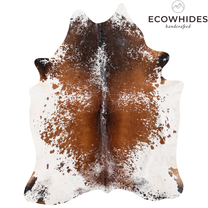 Brazilian Brown Salt and Pepper Cowhide Rug Size 7'7" L x 6'1" W 5335