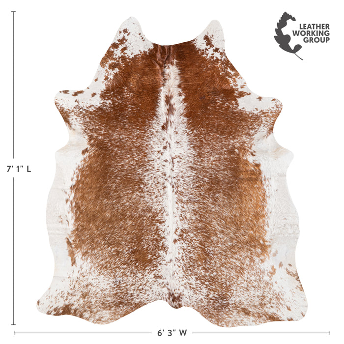 Brazilian Brown Salt and Pepper Cowhide Rug Size 7'1" L x 6'3" W 5340