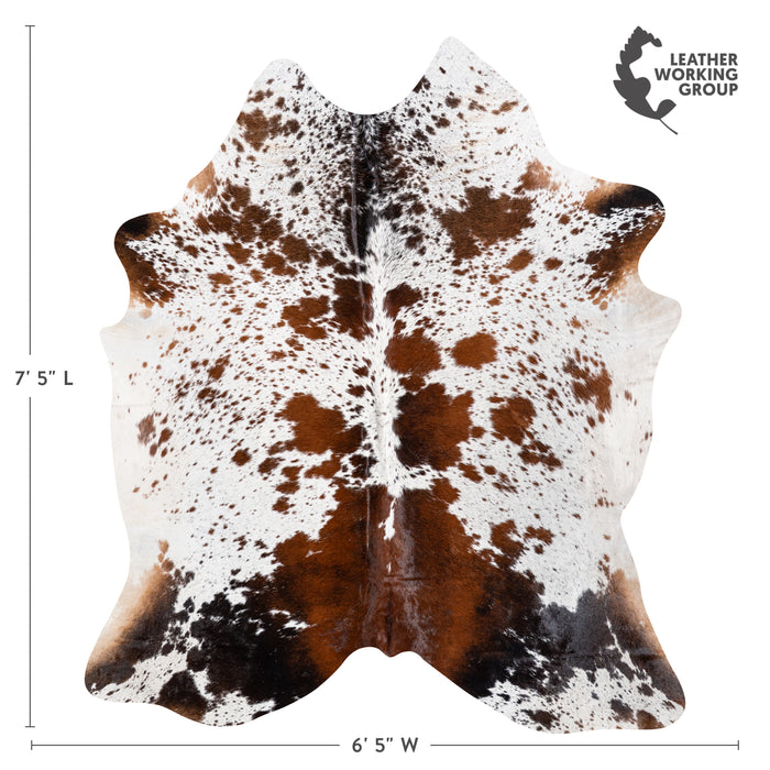 Brazilian Brown Salt and Pepper Cowhide Rug Size 7'5" L x 6'5" W 5343