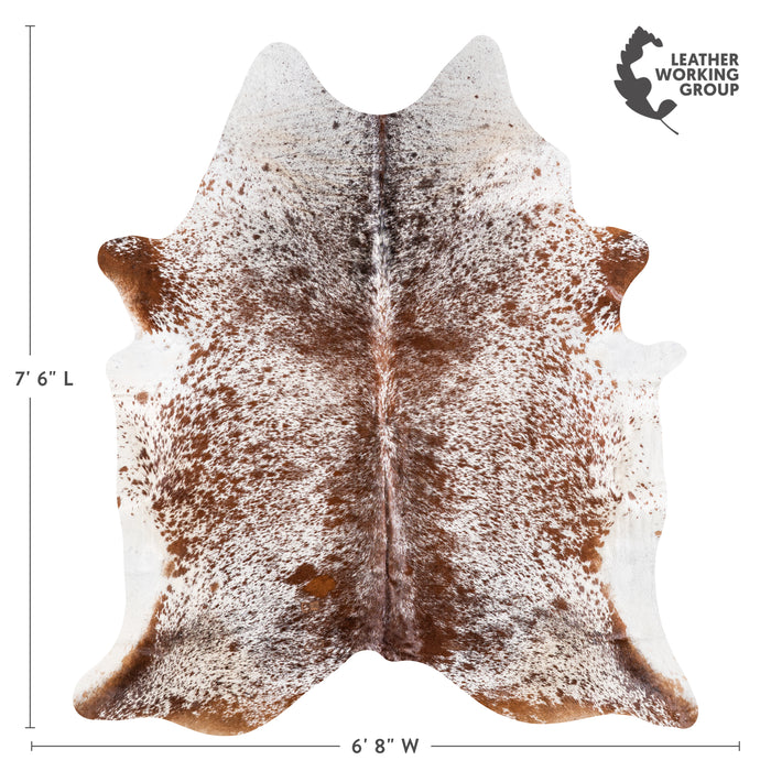 Brazilian Brown Salt and Pepper Cowhide Rug Size 7'6" L x 6'8" W 5345