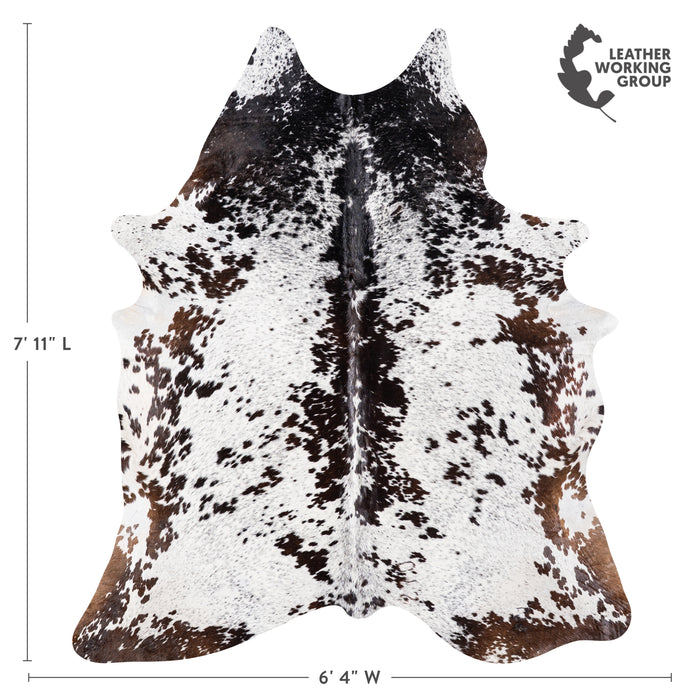 Brazilian Brown Salt and Pepper Cowhide Rug Size 7'11" L x 6'4" W 5347