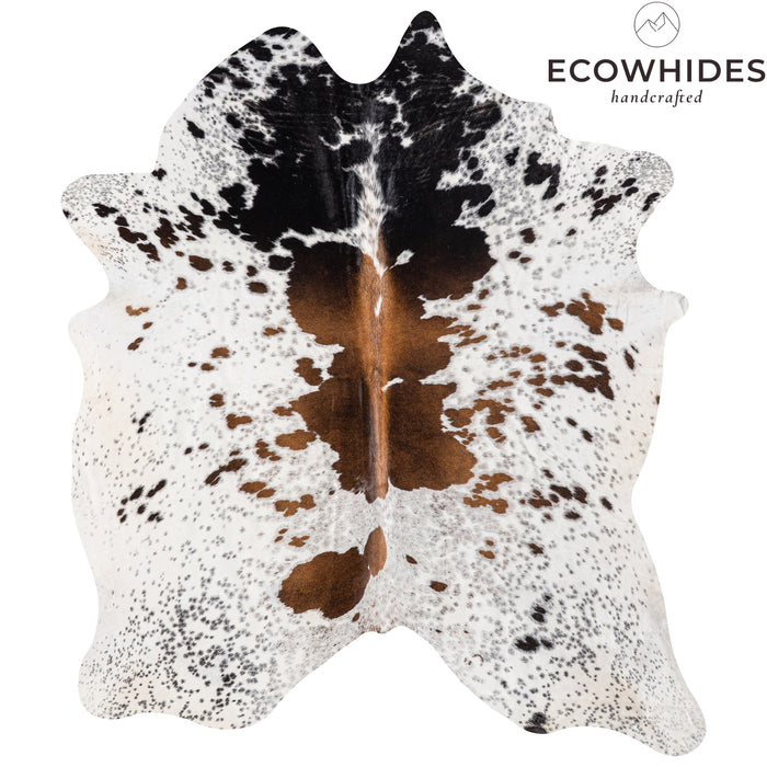 Brazilian Brown Salt and Pepper Cowhide Rug Size 7'3" L x 6'1" W 5348