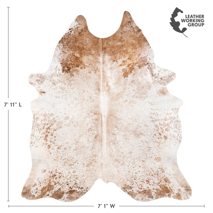 Brazilian Brown Salt and Pepper Cowhide Rug Size 7'11" L x 7'1" W 5349