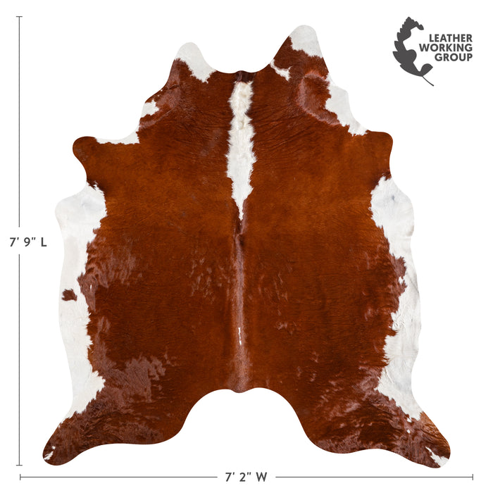 Brazilian Hereford Cowhide Rug Size 7'9" L x 7'2" W 5362