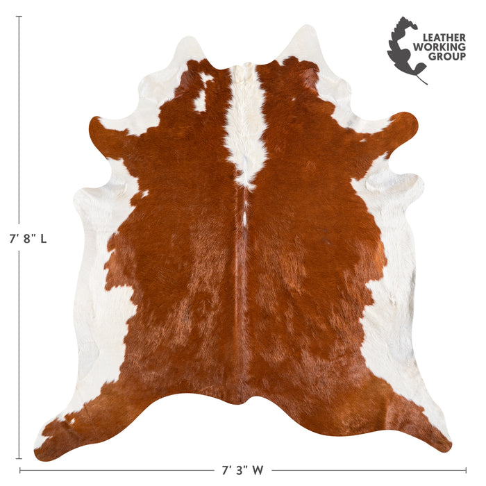 Brazilian Hereford Cowhide Rug Size 7'8" L x 7'3" W 5364