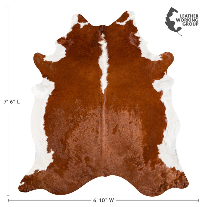 Brazilian Hereford Cowhide Rug Size 7'6" L x 6'10" W 5365