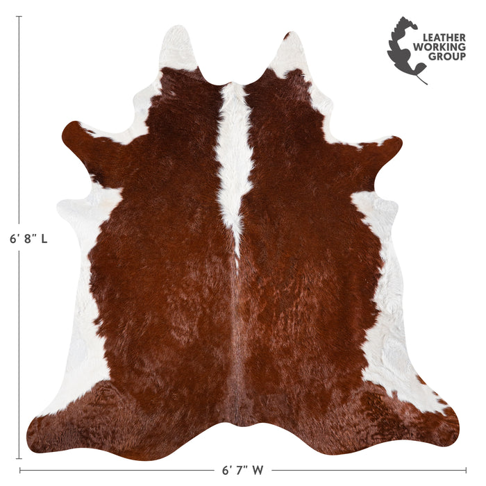 Brazilian Hereford Cowhide Rug Size 6'8" L x 6'7" W 5377