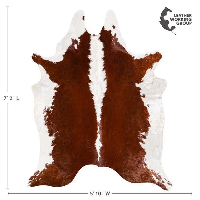 Brazilian Hereford Cowhide Rug Size 7'2" L x 5'10" W 5378