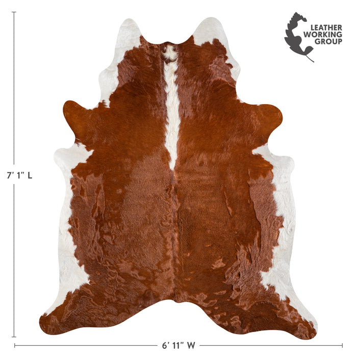 Brazilian Hereford Cowhide Rug Size 7'1" L x 6'11" W 5383