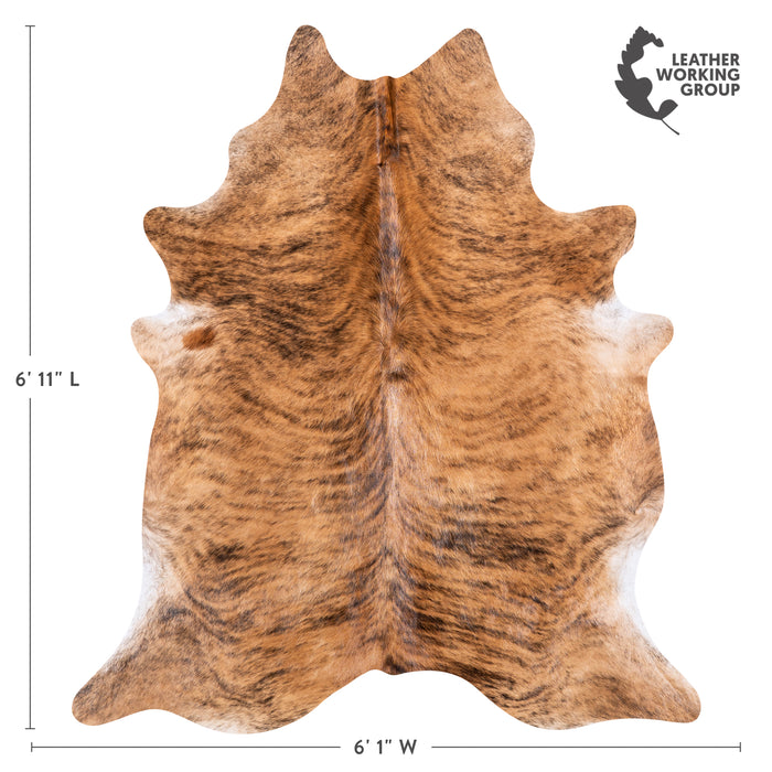 Brazilian Brindle Cowhide Rug Size 6'11" L x 6'1" W 5615
