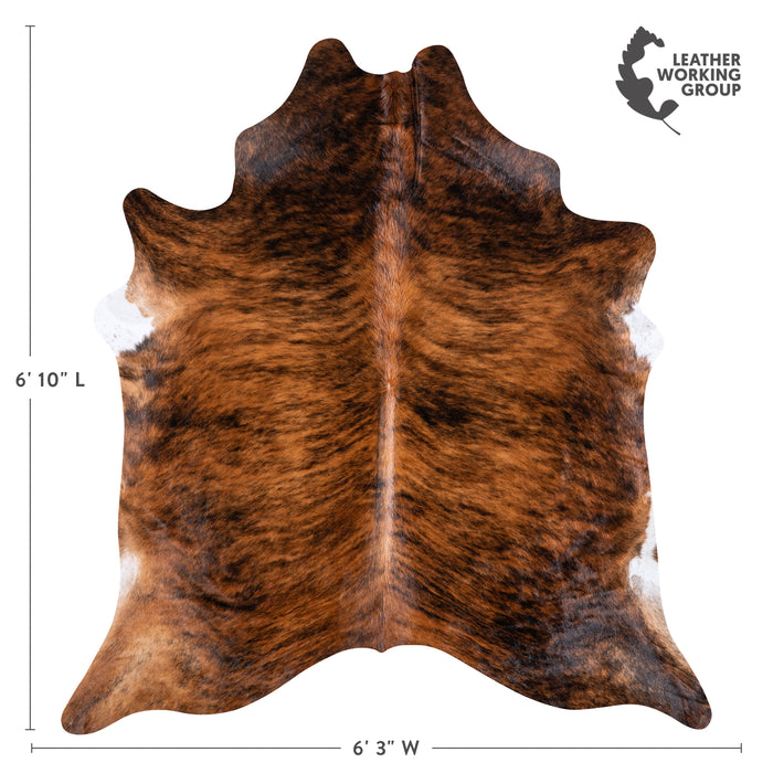 Brazilian Brindle Cowhide Rug Size 6'10" L x 6'3" W 5620