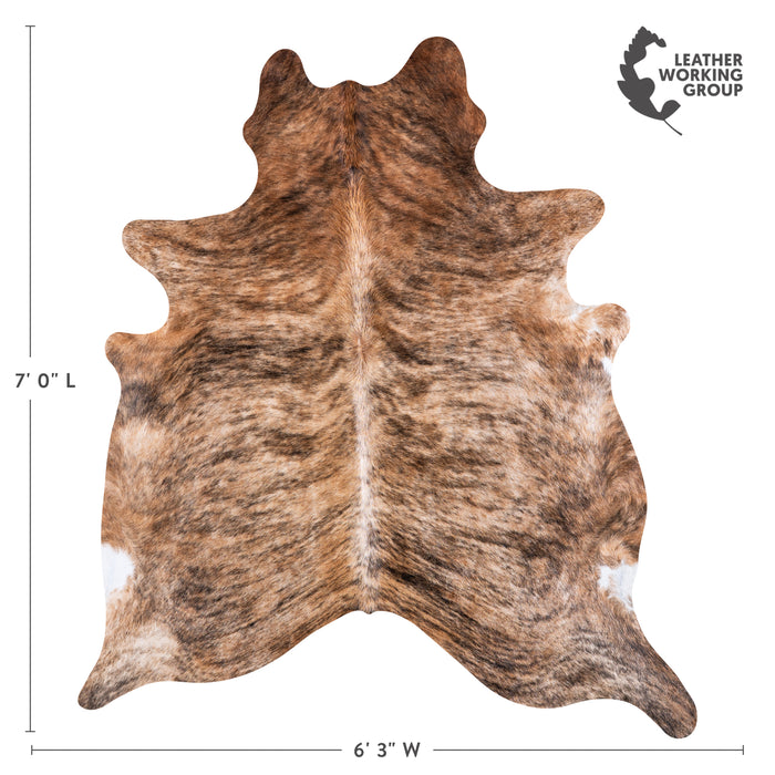 Brazilian Brindle Cowhide Rug Size 7'0" L x 6'3" W 5623
