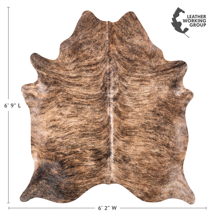 Brazilian Brindle Cowhide Rug Size 6'9" L x 6'2" W 5644
