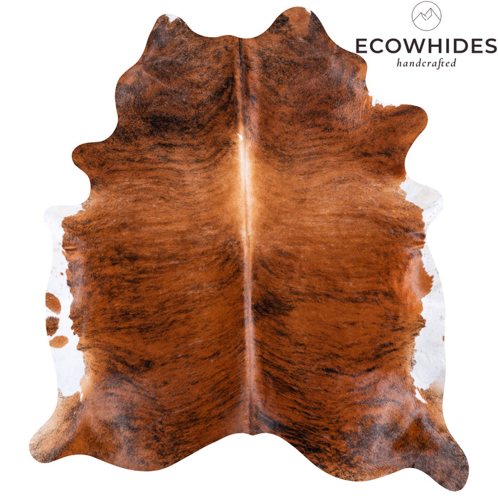 Brazilian Brindle White Belly Cowhide Rug Size 7'9" L x 7'0" W 5668