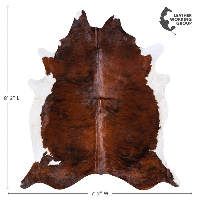 Brazilian Brindle White Belly Cowhide Rug Size 8'2" L x 7'2" W 5670