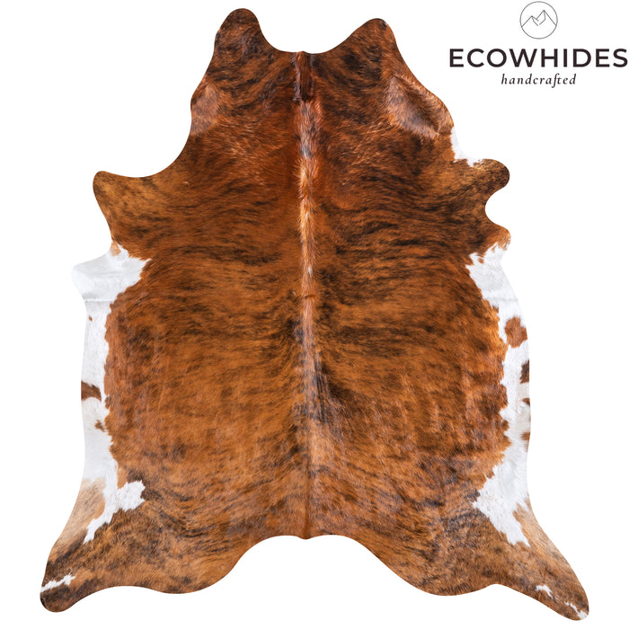 Brazilian Brindle White Belly Cowhide Rug Size 7'10" L x 7'4" W 5681