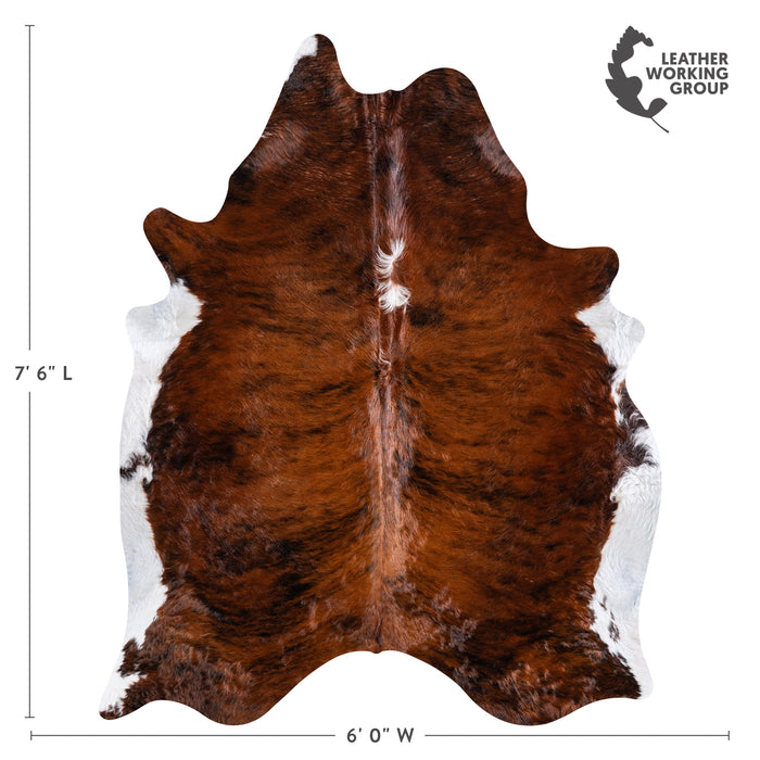 Brazilian Brindle White Belly Cowhide Rug Size 7'6" L x 6'0" W 5699