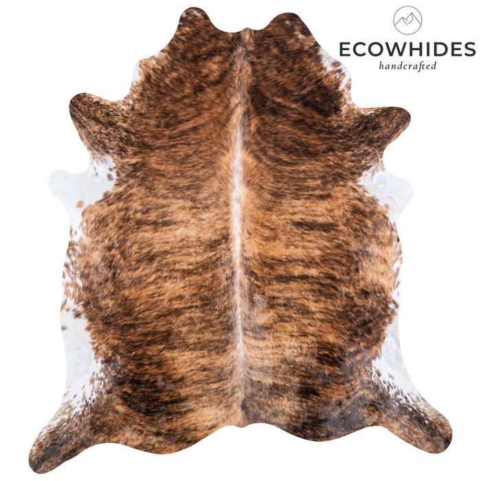 Brazilian Brindle White Belly Cowhide Rug Size 7'1" L x 6'8" W 5701