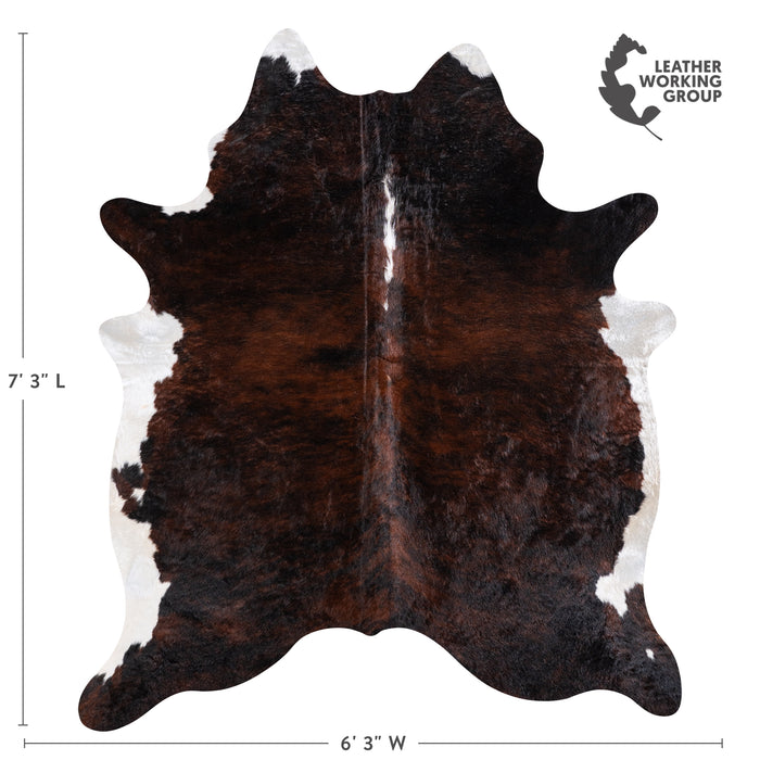 Brazilian Brindle White Belly Cowhide Rug Size 7'3" L x 6'3" W 5705