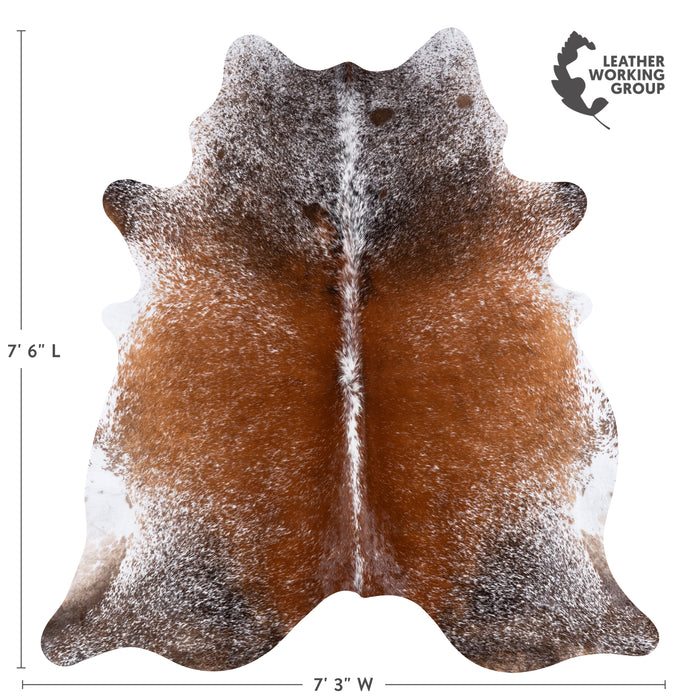 Brazilian Brown Salt and Pepper Cowhide Rug Size 7'6" L x 7'3" W 5718