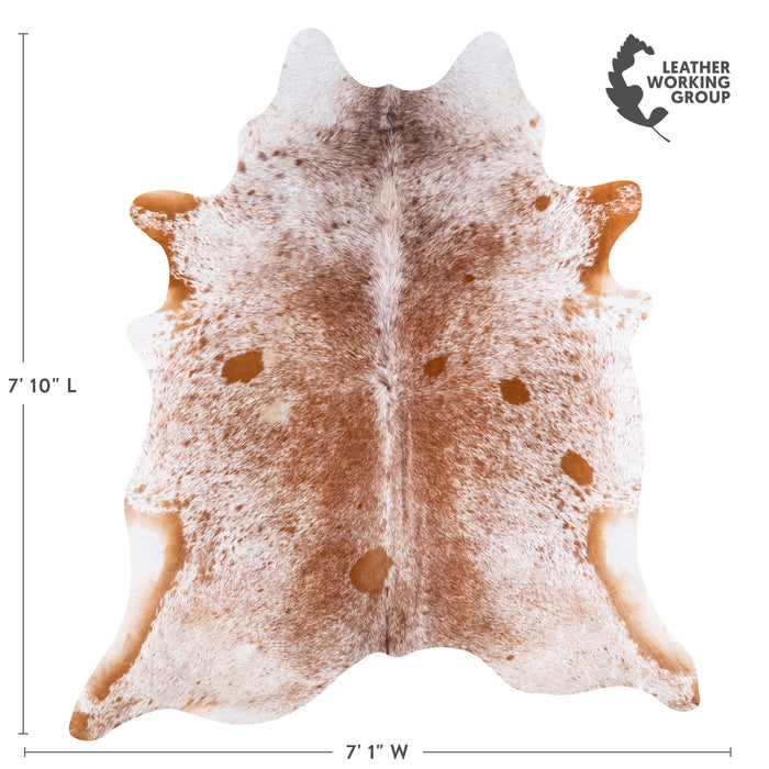 Brazilian Brown Salt and Pepper Cowhide Rug Size 7'10" L x 7'1" W 5719