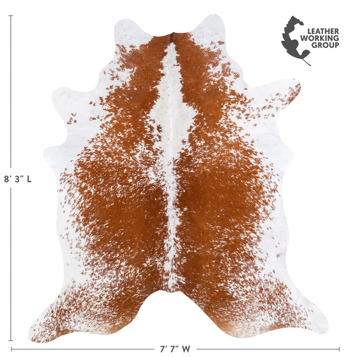 Brazilian Brown Salt and Pepper Cowhide Rug Size 8'3" L x 7'3" W 5720