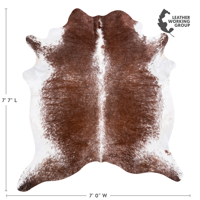 Brazilian Brown Salt and Pepper Cowhide Rug Size 7'7" L x 7'0" W 5723