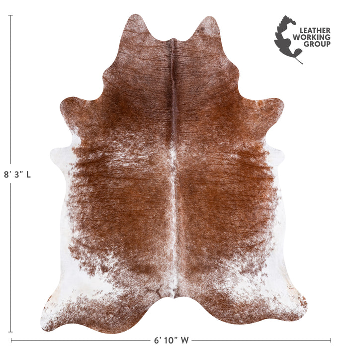 Brazilian Brown Salt and Pepper Cowhide Rug Size 8'3" L x 6'10" W 5726