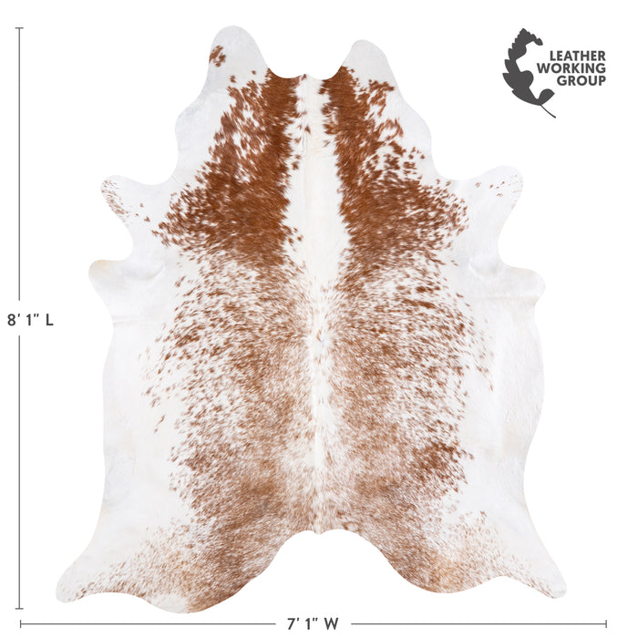 Brazilian Brown Salt and Pepper Cowhide Rug Size 8'1" L x 7'1" W 5728