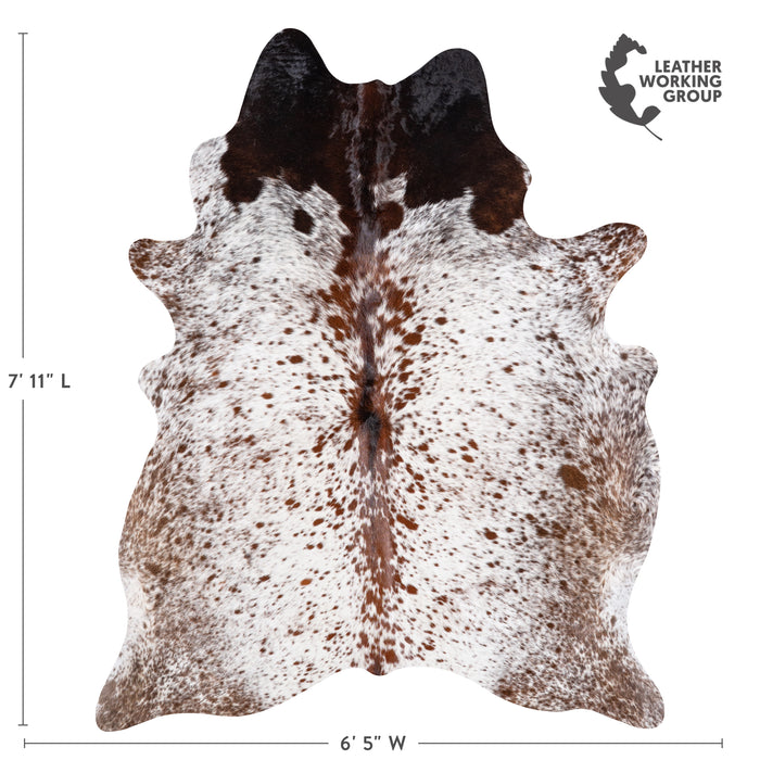 Brazilian Chocolate and White Cowhide Rug Size 7'11" L x 6'5" W 5730