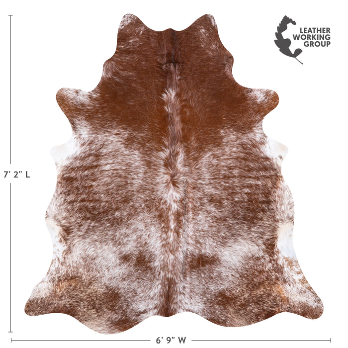 Brazilian Brown Salt and Pepper Cowhide Rug Size 7'2" L x 6'9" W 5761