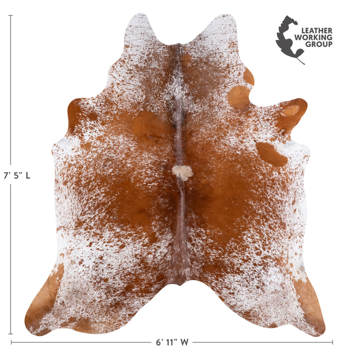 Brazilian Brown Salt and Pepper Cowhide Rug Size 7'5" L x 6'11" W 5765