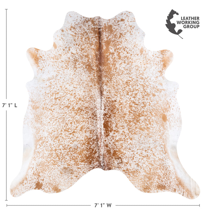 Brazilian Brown Salt and Pepper Cowhide Rug Size 7'1" L x 7'1" W 5766