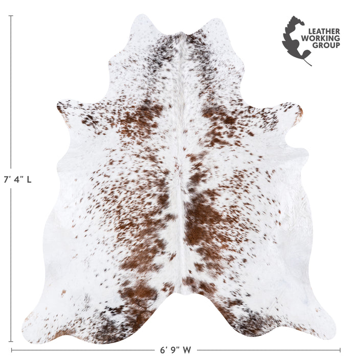 Brazilian Brown Salt and Pepper Cowhide Rug Size 7'4" L x 6'9" W 5769