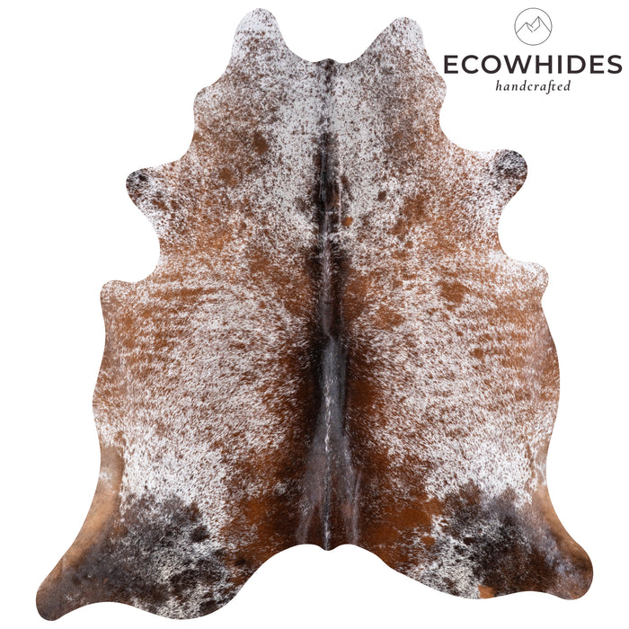 Brazilian Brown Salt and Pepper Cowhide Rug Size 7'3" L x 6'7" W 5771