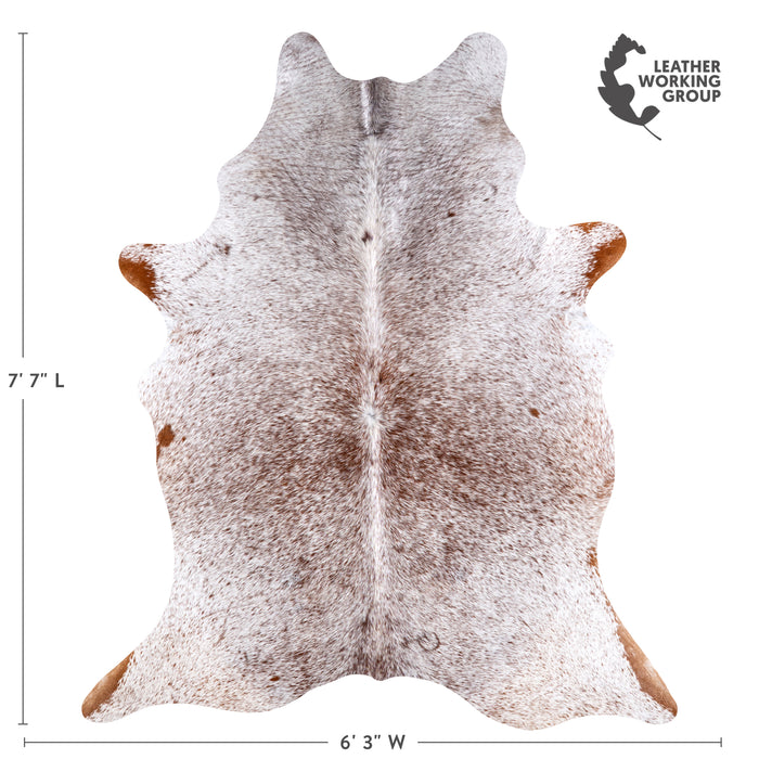 Brazilian Brown Salt and Pepper Cowhide Rug Size 7'7" L x 6'3" W 5774