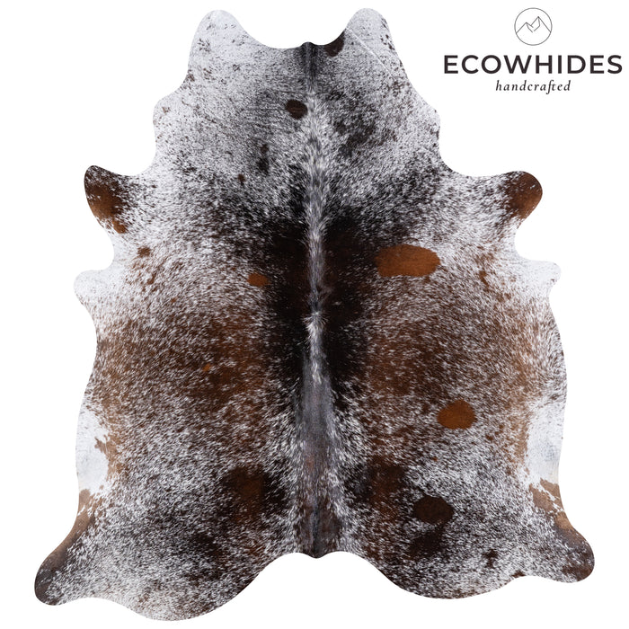 Brazilian Brown Salt and Pepper Cowhide Rug Size 7'2" L x 6'7" W 5775