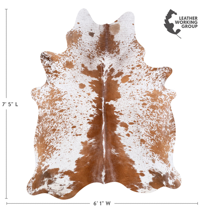 Brazilian Brown Salt and Pepper Cowhide Rug Size 7'5" L x 6'1" W 5776